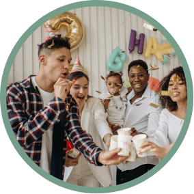 Birthday party for this month's celebrants